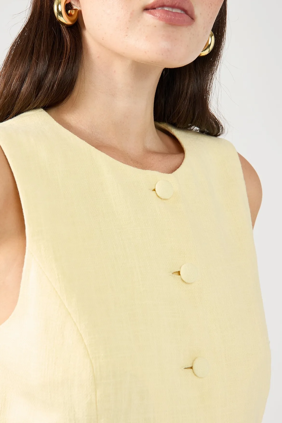 Menorca Long Line Vest Lemon