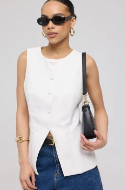 Menorca Long Line Vest White