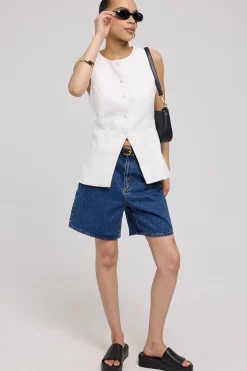 Menorca Long Line Vest White