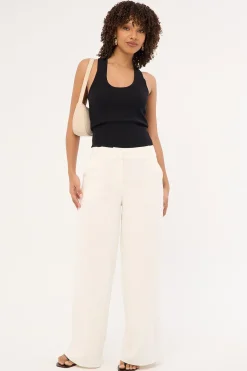 Menorca Low Rise Linen Pant White