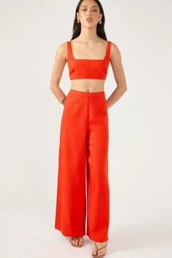 Menorca Square Neck Bralette Red