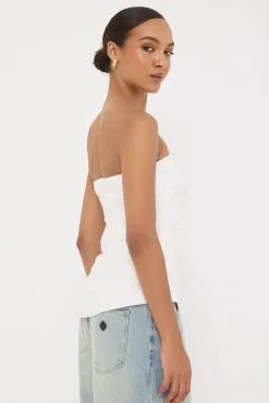 Menorca Strapless Asymmetrical Top White