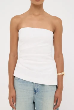 Menorca Strapless Asymmetrical Top White