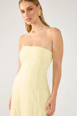 Menorca Strapless Maxi Dress Yellow