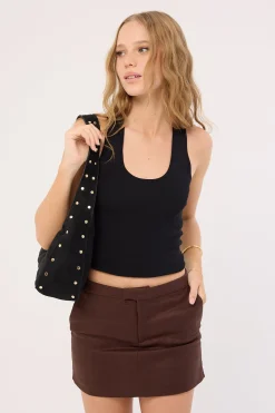Menorca Tailored Mini Skirt Chocolate