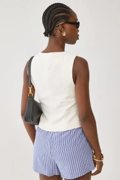 Menorca Tie Up Vest Top White