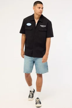 Mens Button Up Shirt Black