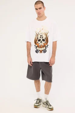 Mens Fire Tee White