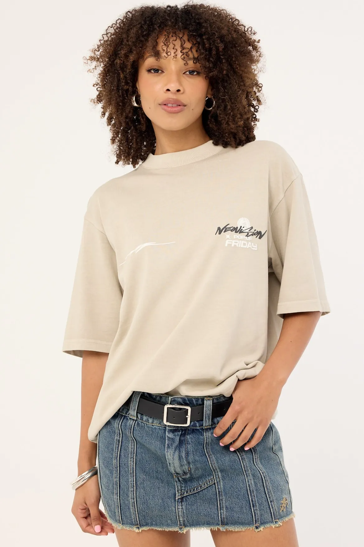 Merch Cropped Street Super Heavy Tee Washed Granite