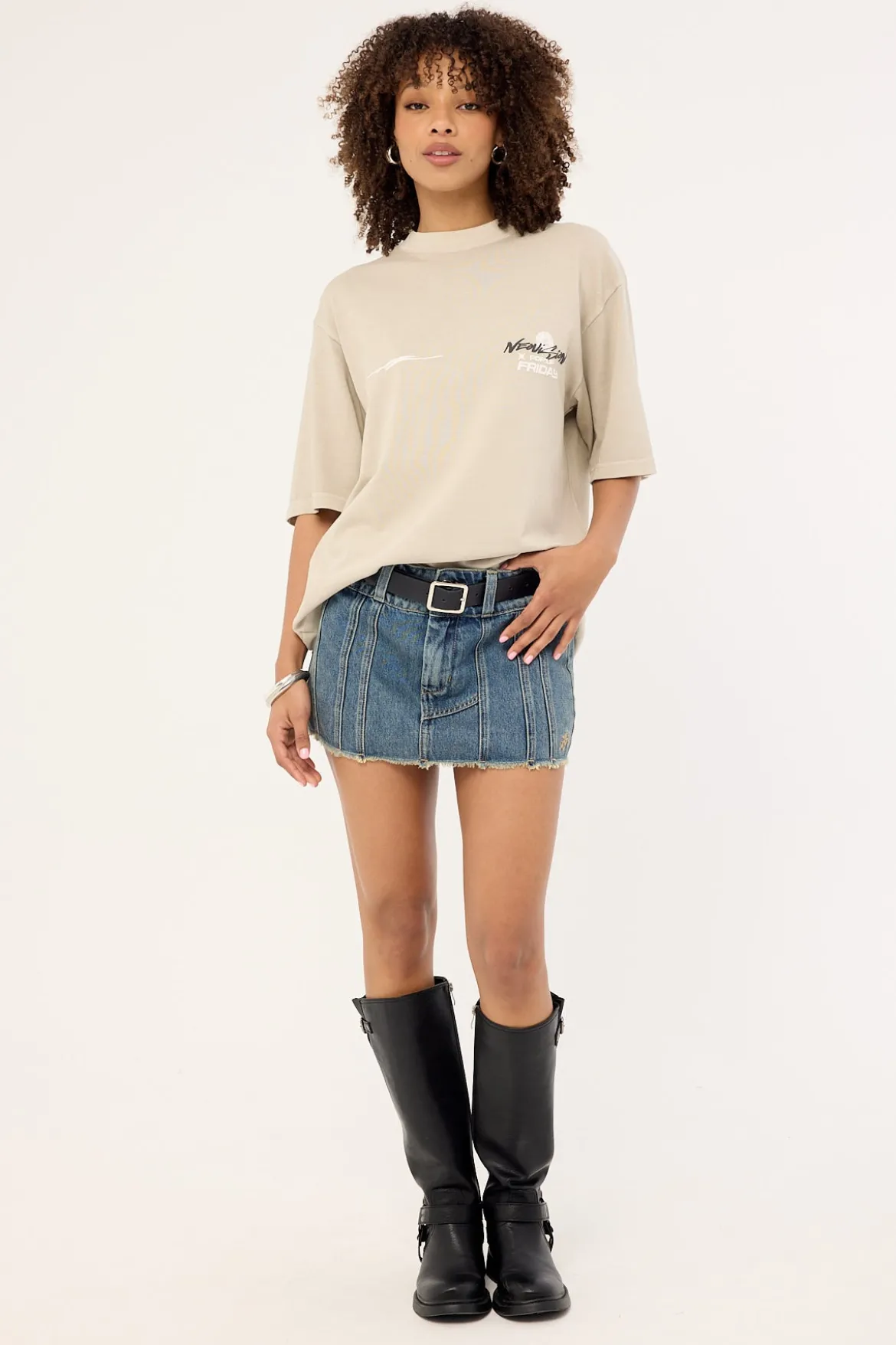 Merch Cropped Street Super Heavy Tee Washed Granite