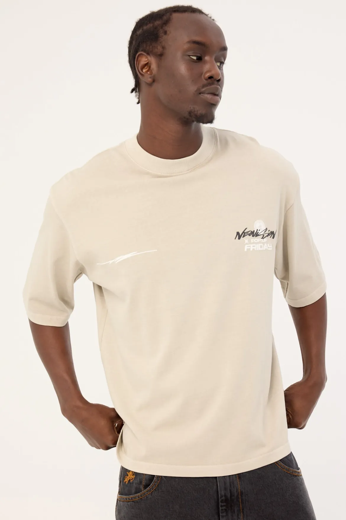 Merch Cropped Street Super Heavy Tee Washed Granite