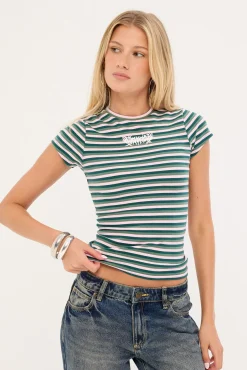 Mercy Baby Tee Pink Stripe
