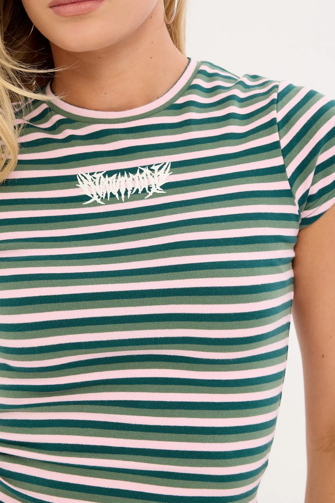 Mercy Baby Tee Pink Stripe