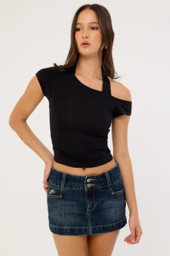 Metalx Low Rise Micro Skirt Dirty Midnight Blue