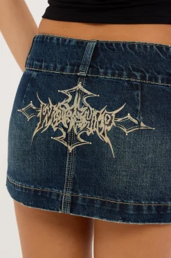 Metalx Low Rise Micro Skirt Dirty Midnight Blue