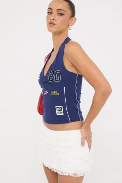 Metro Worldwide Halter Top Navy