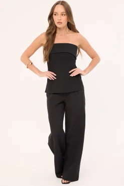 Mia Straight Low Rise Pants Black
