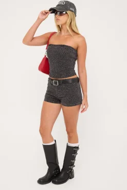 Miaow Y2K Crush Denim Micro Short Leopard