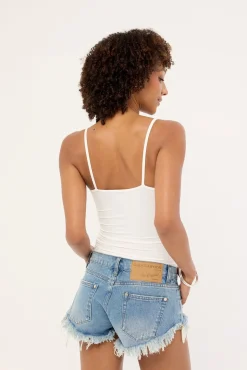 Micro Dukes Low Waist Mini Denim Shorts Cobaine Blue