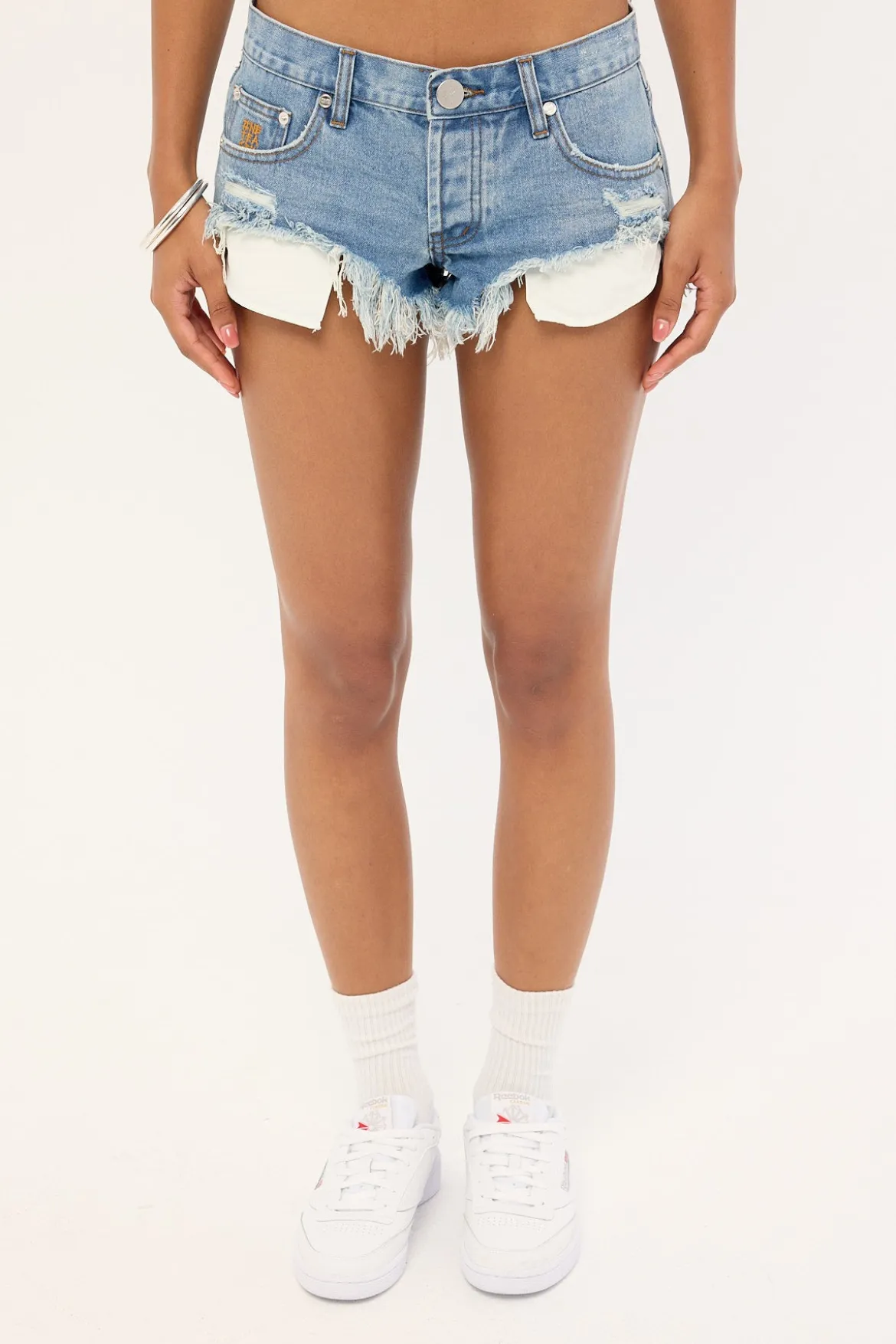 Micro Dukes Low Waist Mini Denim Shorts Cobaine Blue