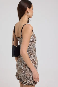 Micro Leopard Mini Dress Animal Print