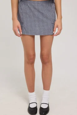 Micro Skort Black Blue Micro Check