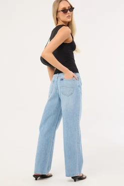 Mid Baggy Petite Jean Skyline Blue