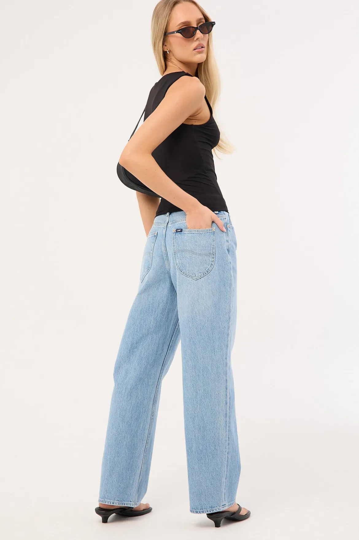 Mid Baggy Petite Jean Skyline Blue
