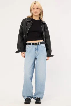 Mid Baggy Taper Jean Concrete Blue
