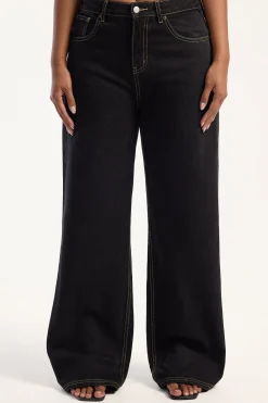 MID RISE BAGGY JEAN Washed Black