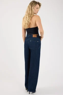 Mid Rise Barrel Jean Indigo Denim