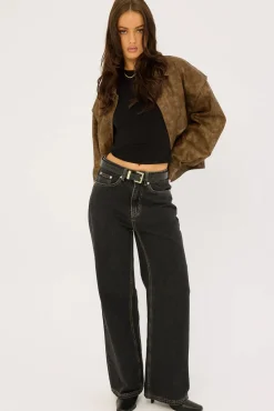 Mid Rise 90's Slouch Jean Washed Grey