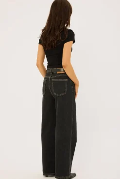 Mid Rise 90's Slouch Jean Washed Grey