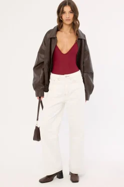 Mid Rise 90's Slouch Jean White Contrast Off White Contrast