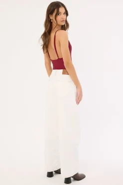 Mid Rise 90's Slouch Jean White Contrast Off White Contrast