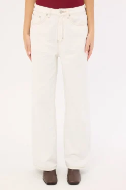 Mid Rise 90's Slouch Jean White Contrast Off White Contrast