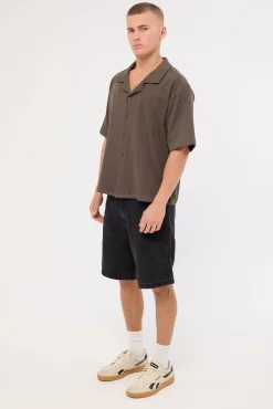 Mid Slacker Denim Short Aged Black