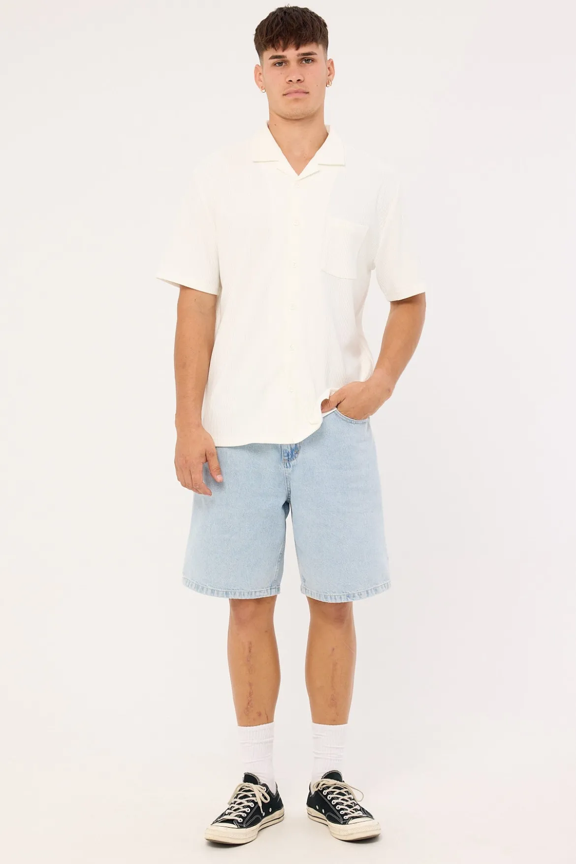Mid Slacker Denim Short Serenity Blue