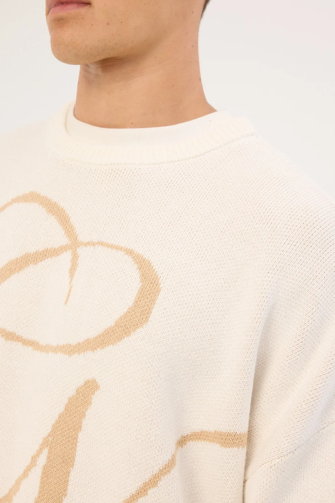 Midvale Cropped Knit Sweater Off White