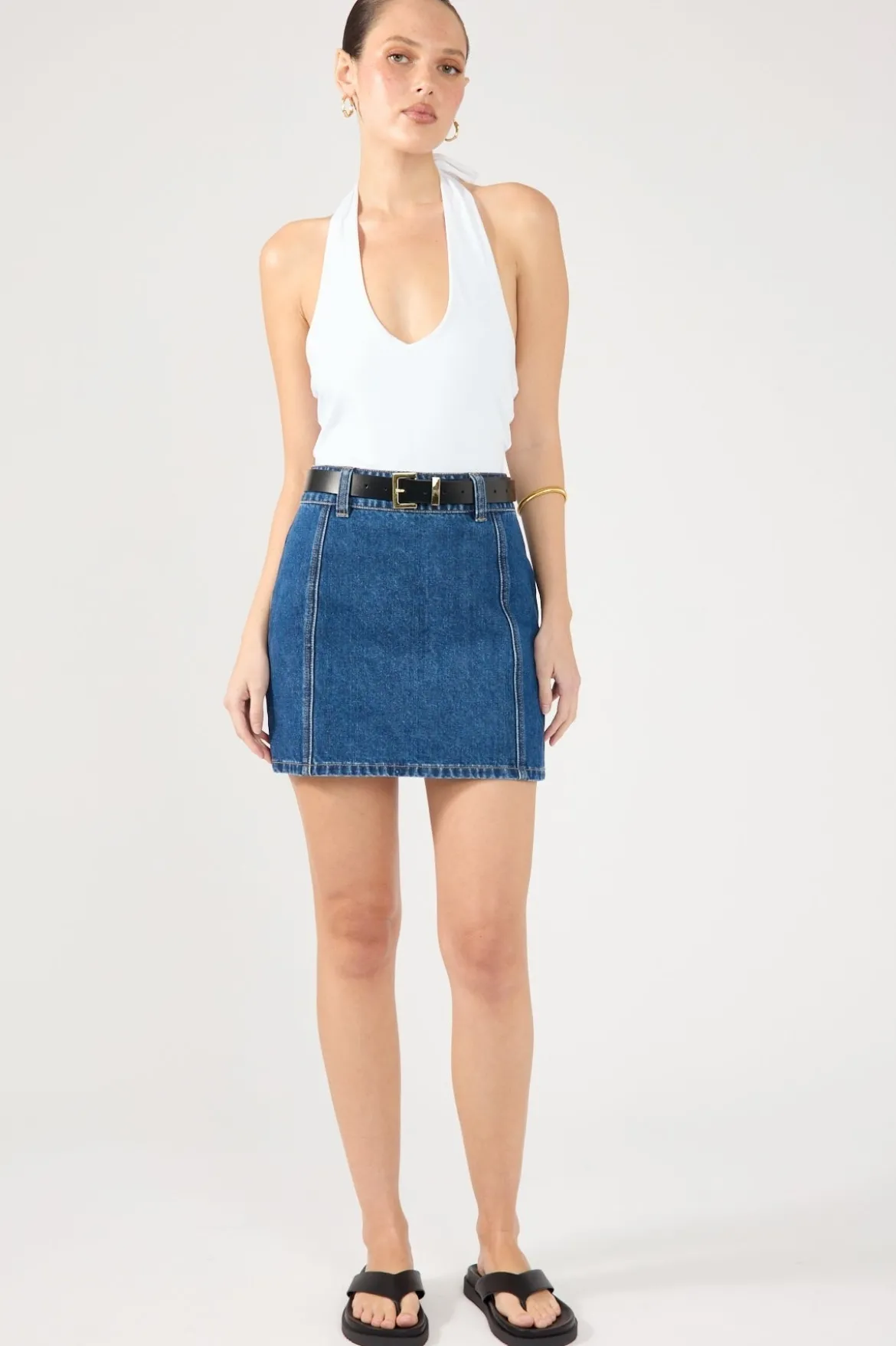 Mika Denim Mini Skirt Mid Blue Denim