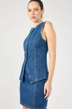 Mika Denim Mini Skirt Mid Blue Denim