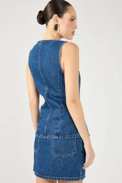 Mika Denim Mini Skirt Mid Blue Denim