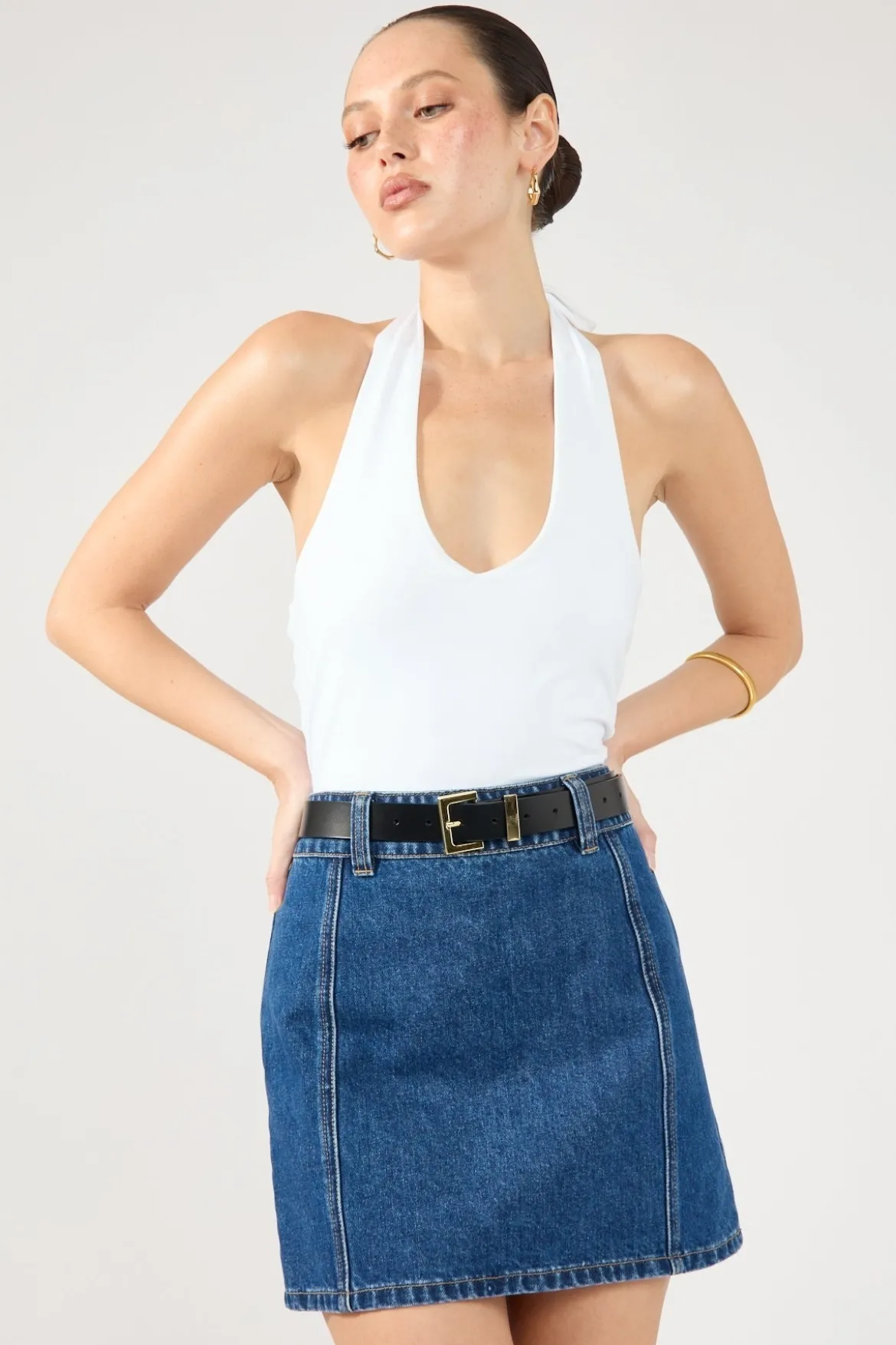 Mika Denim Mini Skirt Mid Blue Denim