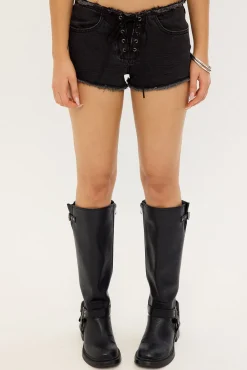Mika Low Rise Micro Short Aged Black