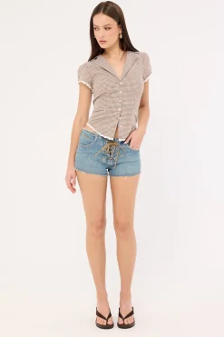 Mika Low Rise Micro Short Dirty Dust Blue