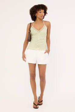 Mikka Low Rise Linen Short White