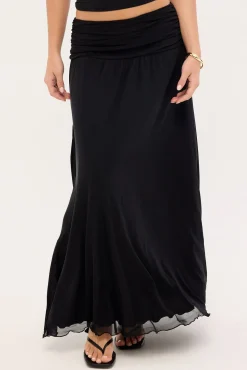 Miles Mesh Maxi Skirt Black