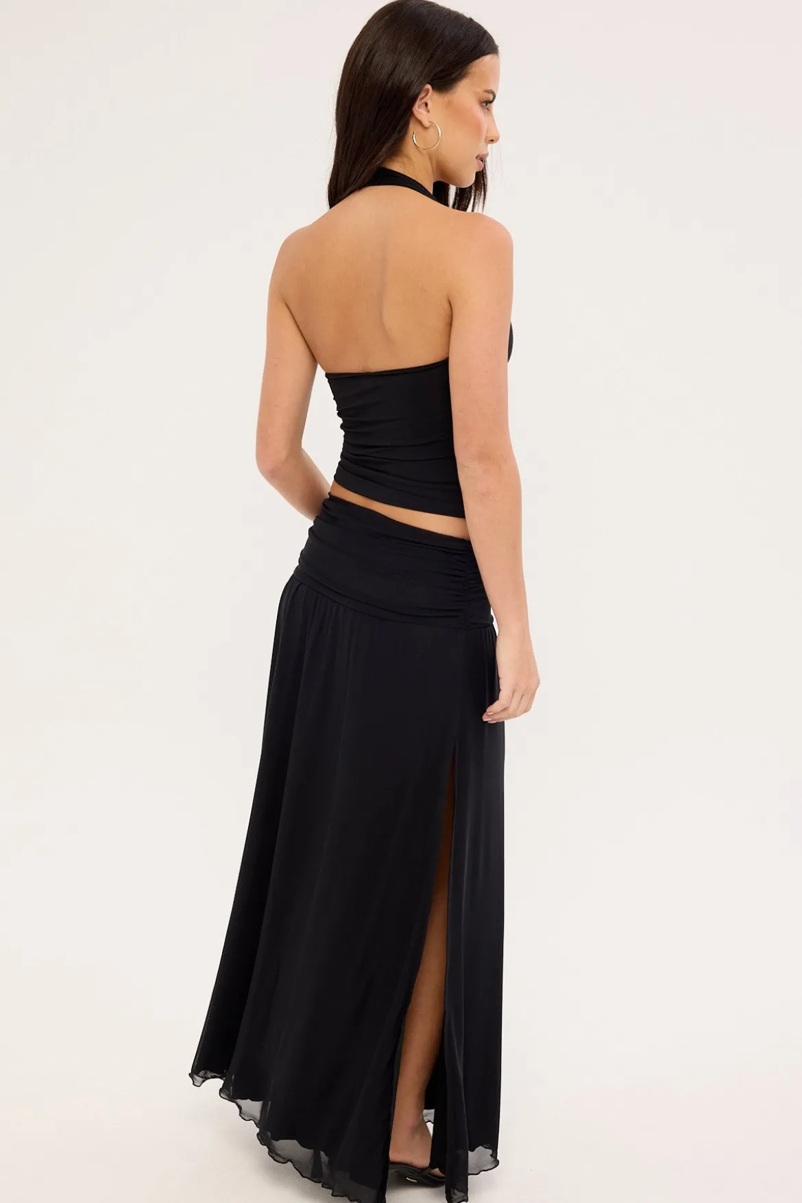 Miles Mesh Maxi Skirt Black
