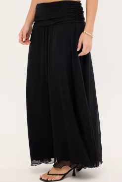 Miles Mesh Maxi Skirt Black