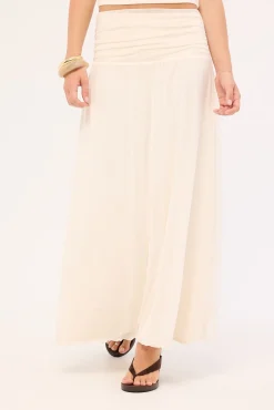 Millie Mesh Maxi Skirt Off White